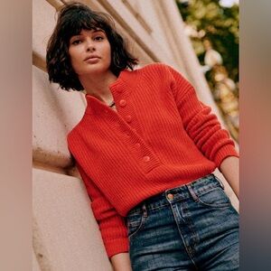 Sezane Lucas Jumper in Coral (XXS)